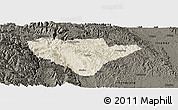 Shaded Relief Panoramic Map of Yuan An, darken