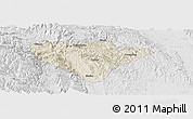 Shaded Relief Panoramic Map of Yuan An, lighten, desaturated