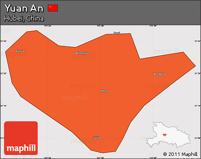 Political Simple Map of Yuan An, cropped outside