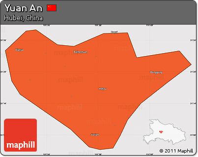 Political Simple Map of Yuan An, cropped outside