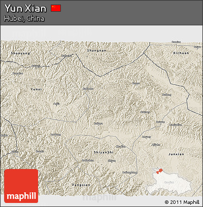 Shaded Relief 3D Map of Yun Xian