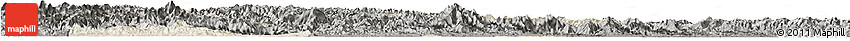 Shaded Relief Horizon Map of Yun Xian, darken, semi-desaturated