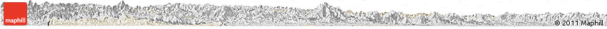 Shaded Relief Horizon Map of Yun Xian, desaturated