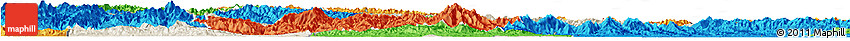Shaded Relief Horizon Map of Yun Xian, political outside