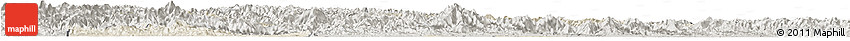 Shaded Relief Horizon Map of Yun Xian, semi-desaturated