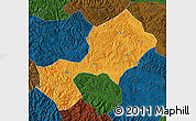 Political Map of Yun Xian, darken