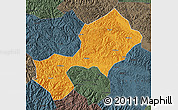 Political Map of Yun Xian, darken, semi-desaturated