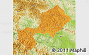 Political Map of Yun Xian, physical outside