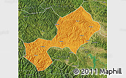 Political Map of Yun Xian, satellite outside
