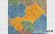 Political Map of Yun Xian, semi-desaturated