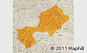 Political Map of Yun Xian, shaded relief outside
