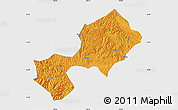 Political Map of Yun Xian, single color outside