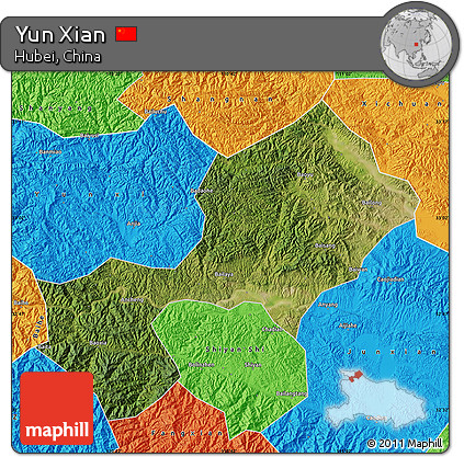 Satellite Map of Yun Xian, political outside