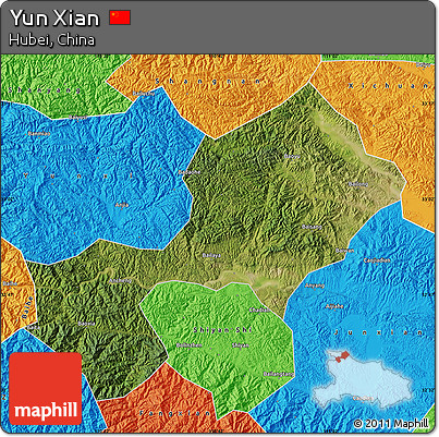 Satellite Map of Yun Xian, political outside