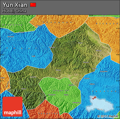Satellite Map of Yun Xian, political outside
