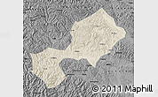 Shaded Relief Map of Yun Xian, darken, desaturated