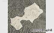 Shaded Relief Map of Yun Xian, darken