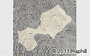 Shaded Relief Map of Yun Xian, darken, semi-desaturated