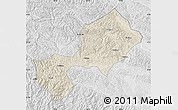 Shaded Relief Map of Yun Xian, lighten, desaturated
