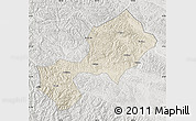 Shaded Relief Map of Yun Xian, lighten, semi-desaturated