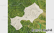 Shaded Relief Map of Yun Xian, satellite outside