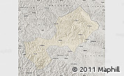 Shaded Relief Map of Yun Xian, semi-desaturated