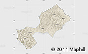 Shaded Relief Map of Yun Xian, single color outside