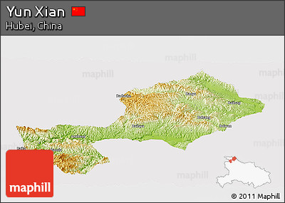 Physical Panoramic Map of Yun Xian, cropped outside