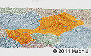 Political Panoramic Map of Yun Xian, lighten, semi-desaturated