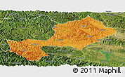 Political Panoramic Map of Yun Xian, satellite outside