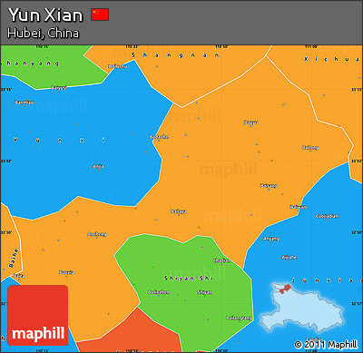 Political Simple Map of Yun Xian
