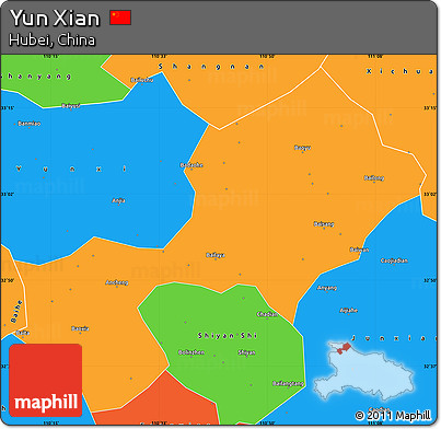Political Simple Map of Yun Xian