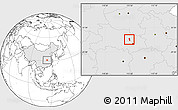 Blank Location Map of Yunmeng, highlighted country