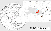 Blank Location Map of Yunmeng, highlighted parent region