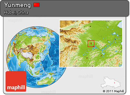 Physical Location Map of Yunmeng