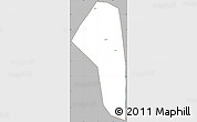 Gray Simple Map of Yunmeng, cropped outside
