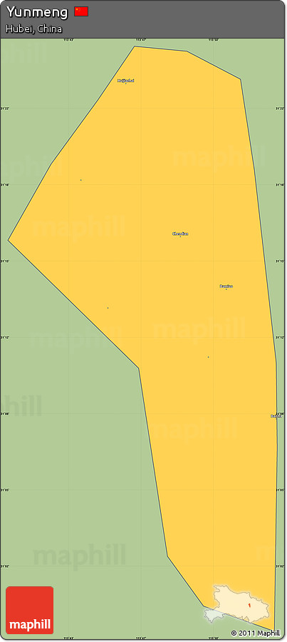 Savanna Style Simple Map of Yunmeng, cropped outside