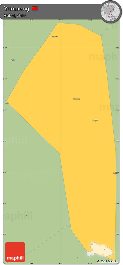 Savanna Style Simple Map of Yunmeng