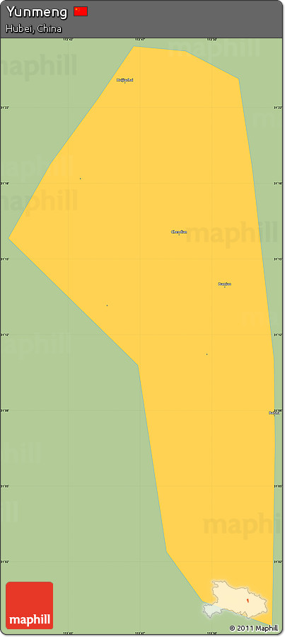 Savanna Style Simple Map of Yunmeng, single color outside