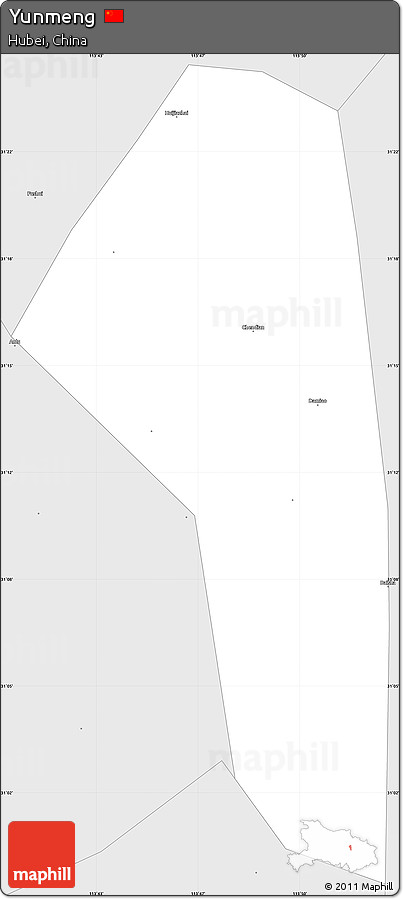 Silver Style Simple Map of Yunmeng