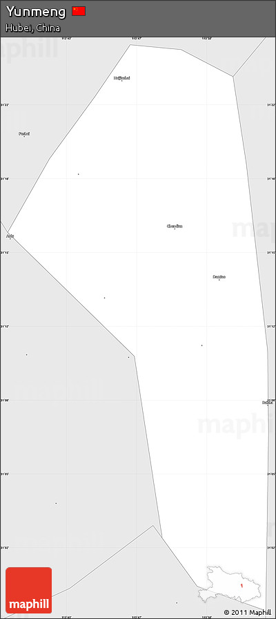 Silver Style Simple Map of Yunmeng