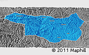 Political 3D Map of Yunxi, desaturated