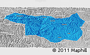 Political 3D Map of Yunxi, lighten, desaturated