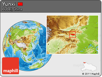 Physical Location Map of Yunxi