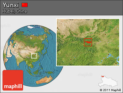 Satellite Location Map of Yunxi