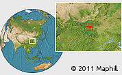 Satellite Location Map of Yunxi
