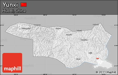 Gray Map of Yunxi, single color outside