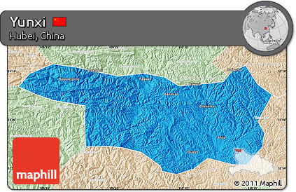 Political Map of Yunxi, lighten