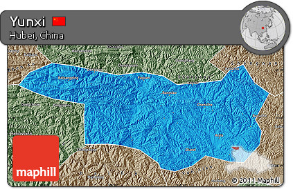 Political Map of Yunxi, semi-desaturated