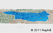 Political Panoramic Map of Yunxi, lighten, semi-desaturated